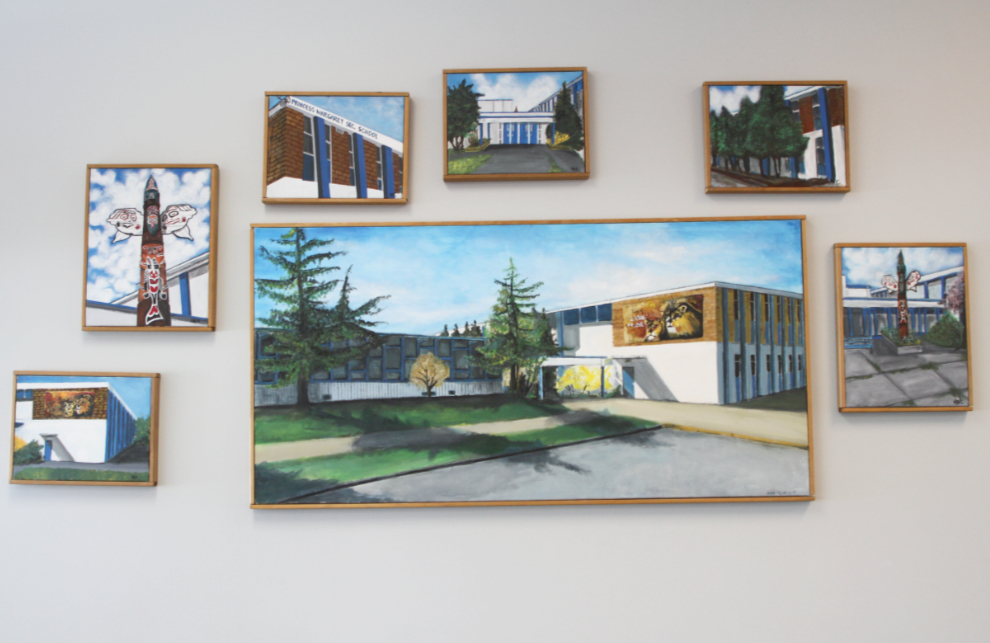 Paintings of the old Princess Margaret Senior Secondary School in Surrey, BC