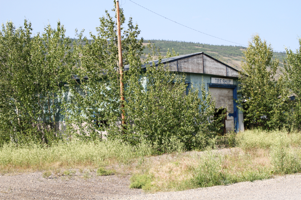 Derelict tire and mechanical shop in Ross River, Yukon