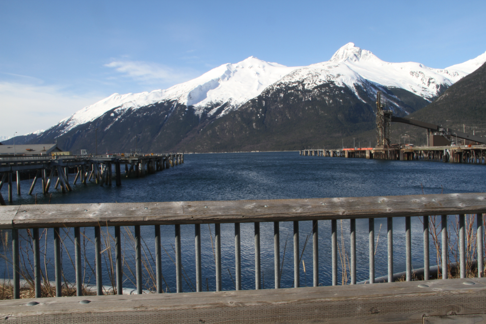 Looking down Taiya Inlet from the Broadway Dock in Skagway, Alaska