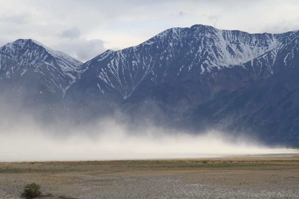 Dust storm on the Slims River flats at Kluane Lake