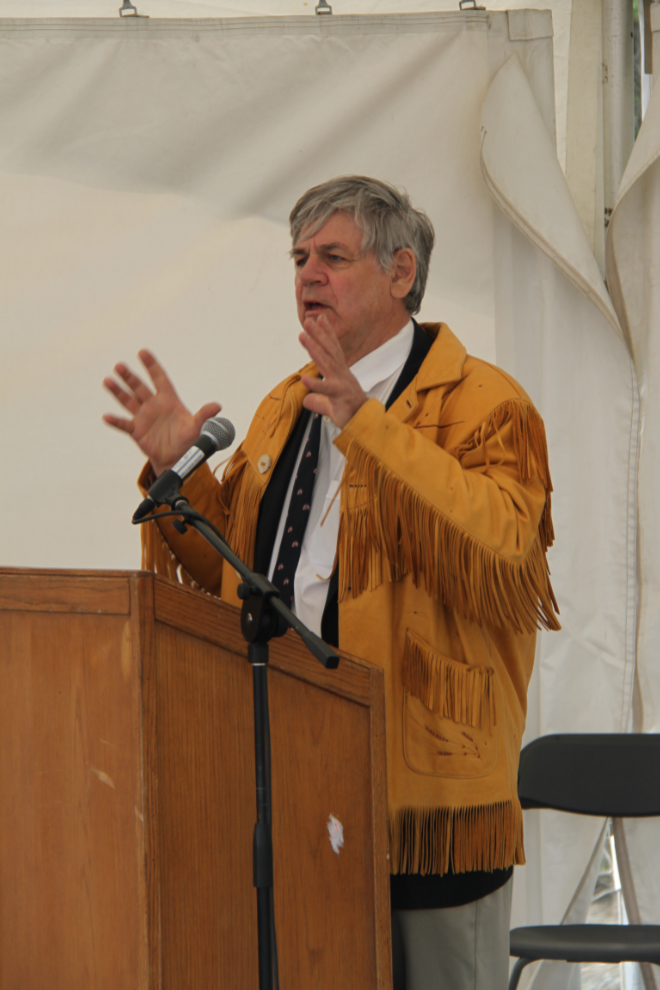 MP Larry Bagnell at the Alaska Highway 75th Anniversary celebration at Soldiers Summit, Yukon