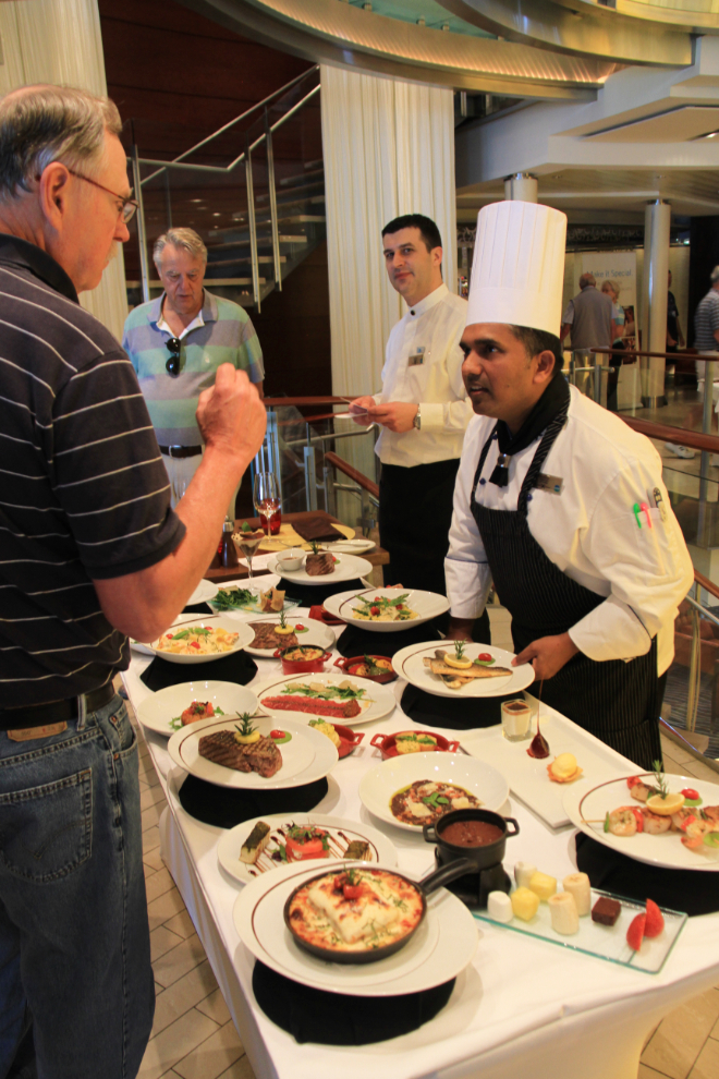 Sampling food from the specialty restaurants on the cruise ship Celebrity Solstice