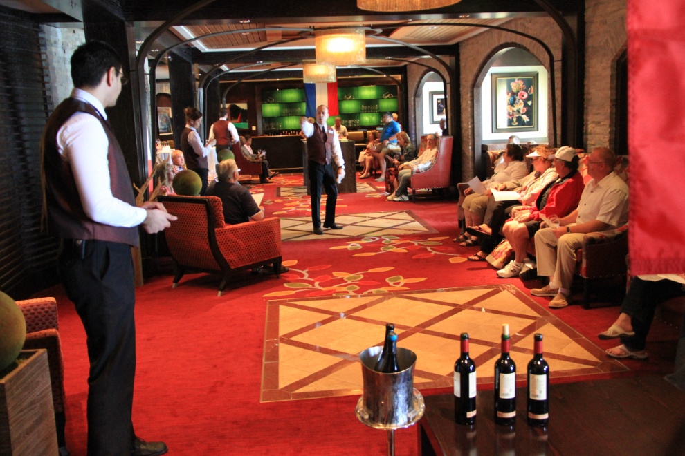 Wine sampling on the cruise ship Celebrity Solstice