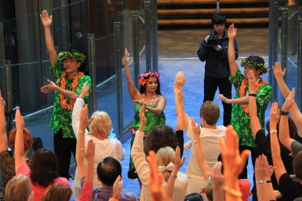 Hula lessons on the cruise ship Celebrity Solstice