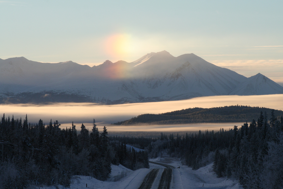 Icy fog on the South Klondike Highway