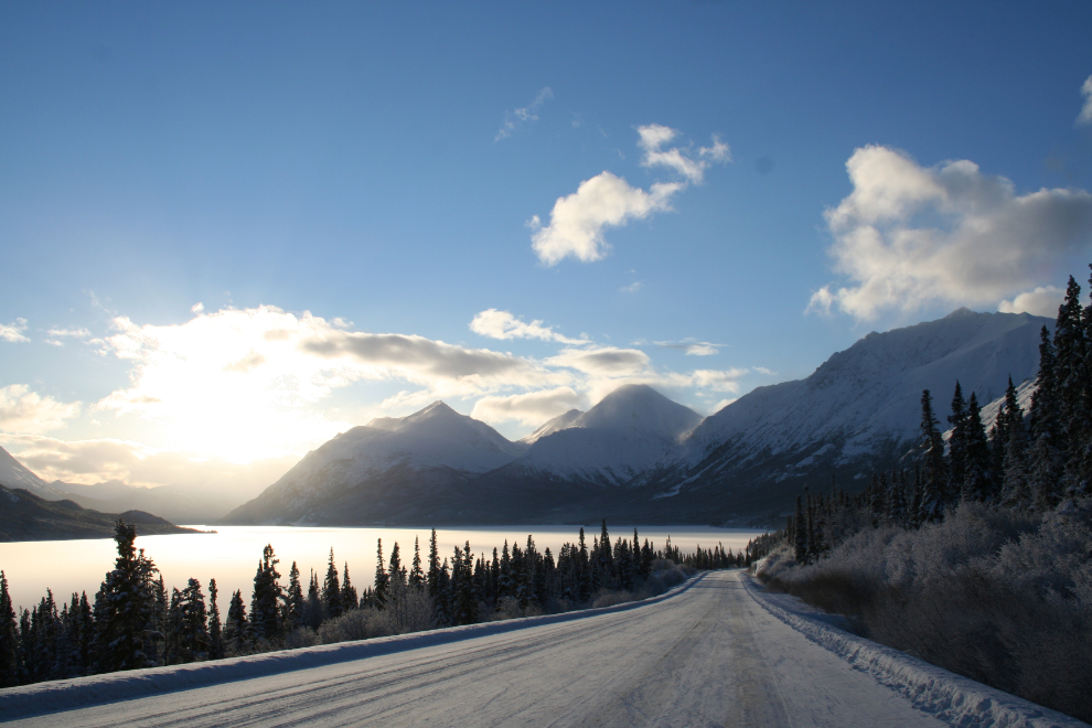 Tutshi Lake - driving the South Klondike Highway in December