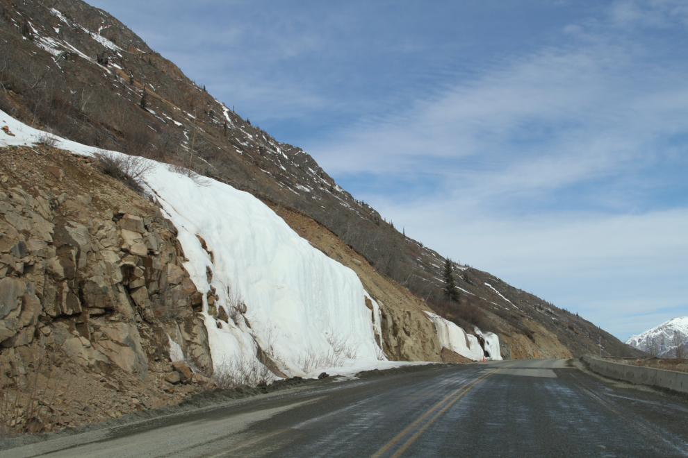 Frozen waterfalls on the South Klondike Highway, Yukon
