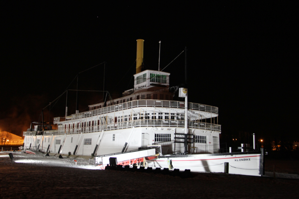 SS Klondike on a winter night