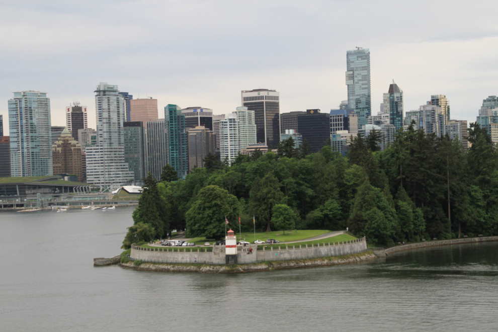 Looking over Stanley Park at Vancouver's rapidly-changing skyline