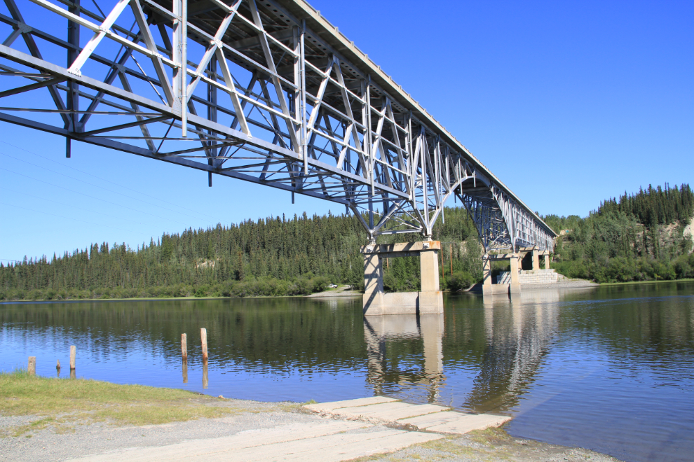 Teslin River and bridge at Johnson's Crossing, Yukon