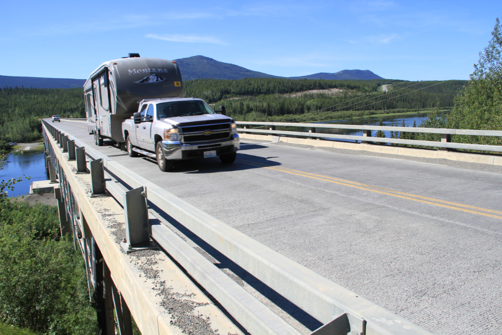 RV on the Teslin River Bridge, Yukon