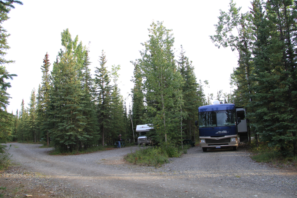 Camp site at Sourdough Campground in Tok, Alaska