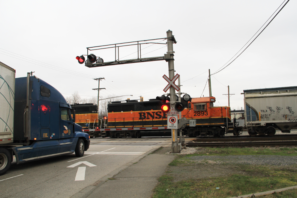 BNSF train in New Westminster