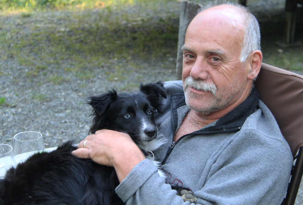 Murray Lundberg and his puppy Tucker