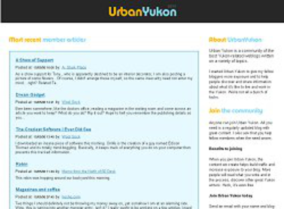 UrbanYukon blog directory