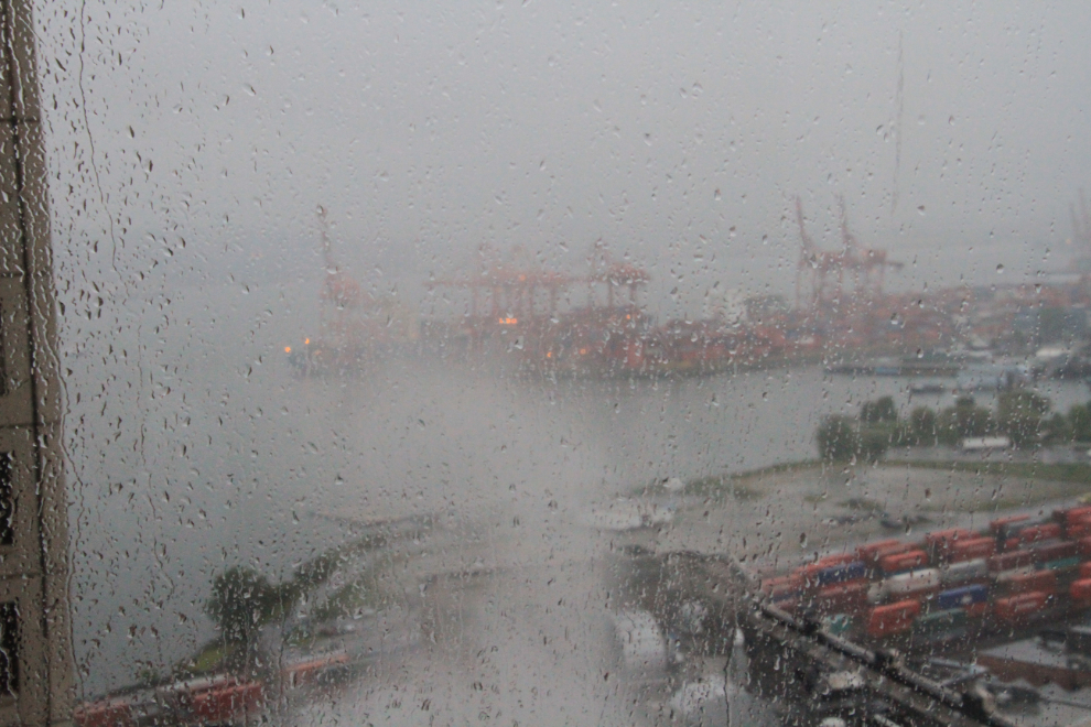 View from the Delta Vancouver Suites - in heavy rain