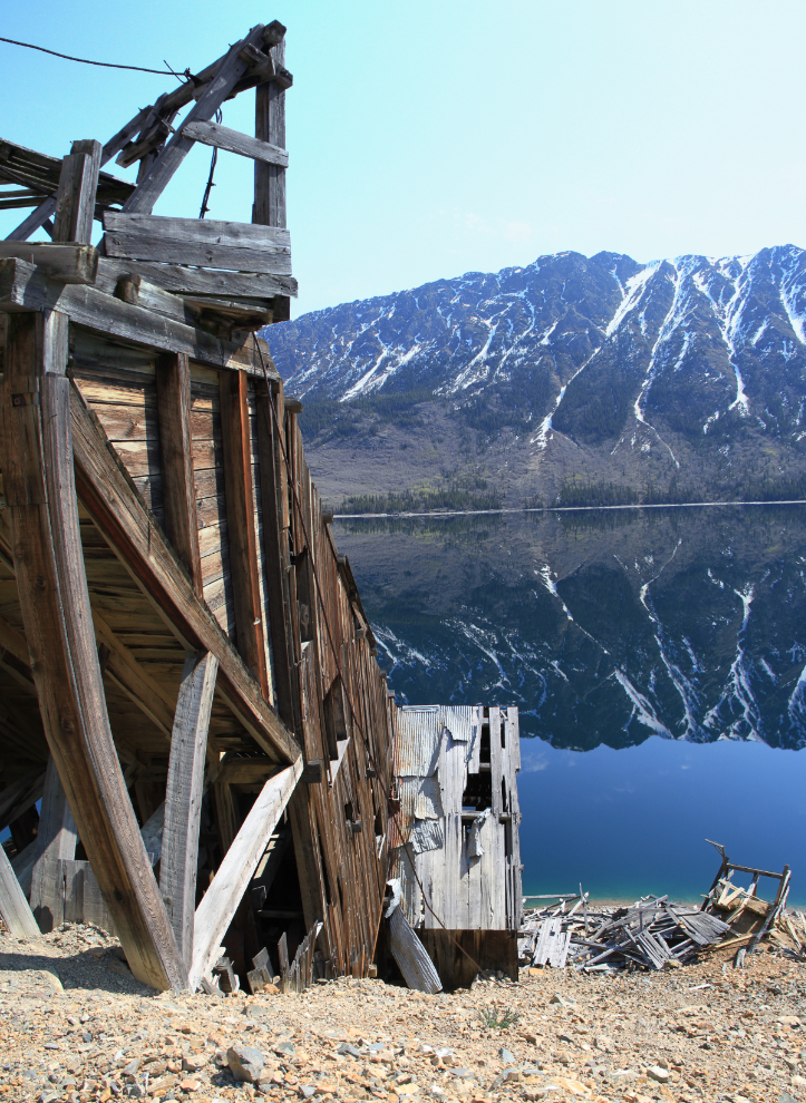 The historic mill for the Venus Silver Mine on Windy Arm, Yukon