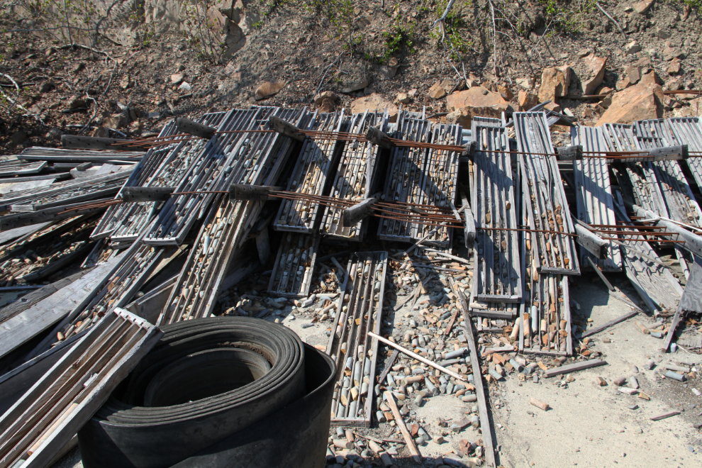 Drill core trays at the historic Venus Silver Mine, Yukon
