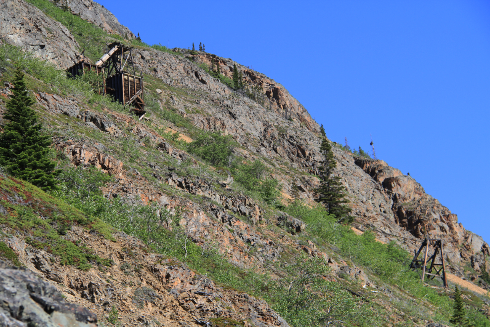 Hiking at the historic Venus Silver Mine, Yukon