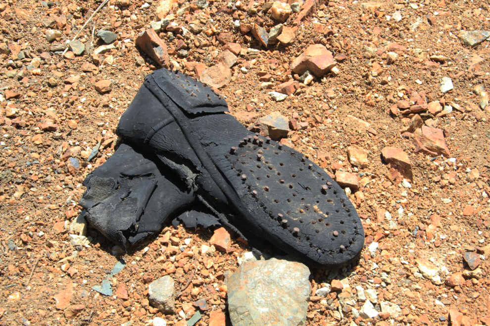 Century-old boot at the historic Venus Silver Mine, Yukon
