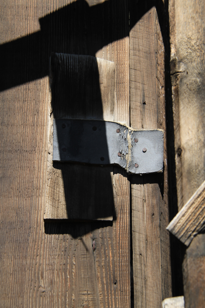 Hand made door hinge at the historic Venus Silver Mine, Yukon