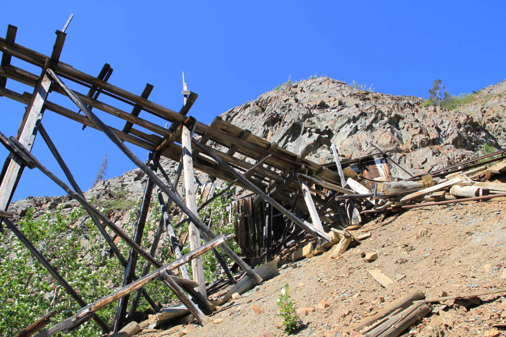 The high-level railway at the historic Venus Silver Mine, Yukon
