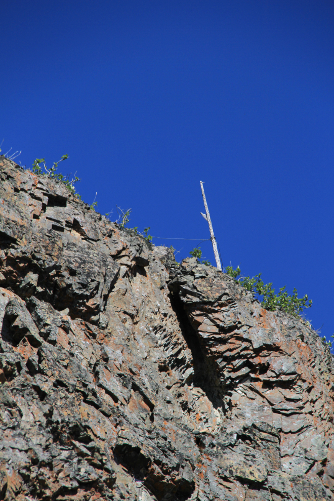 Telephone pole at the historic Venus Silver Mine, Yukon