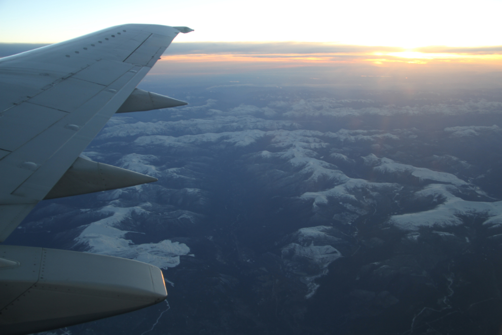 A northern BC sunset from 33,000 feet