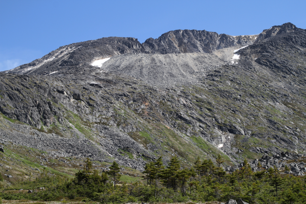A glacial moraine high above the White Pass