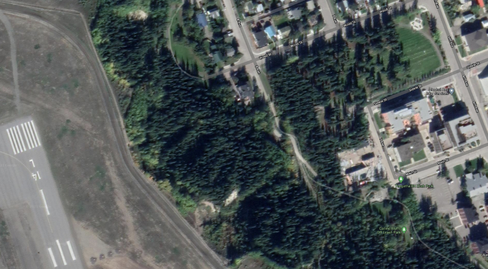 Aerial view of the Pioneer Cemetery in Whitehorse, Yukon