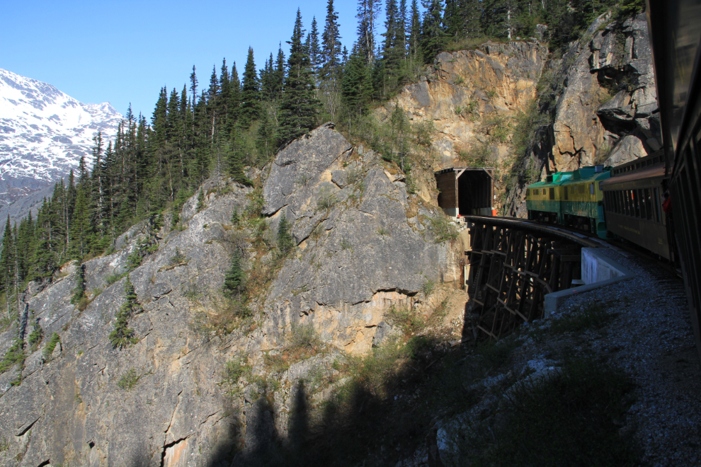 Tunnel Mountain on the WP&YR rail line in Alaska 