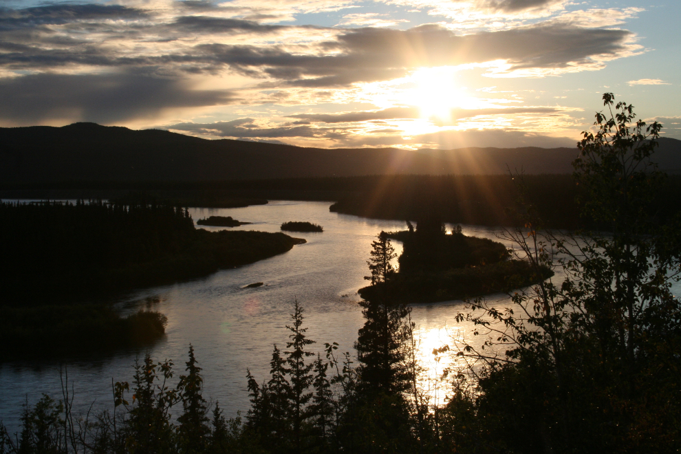 Sunset over the Yukon River at Yukon Crossing