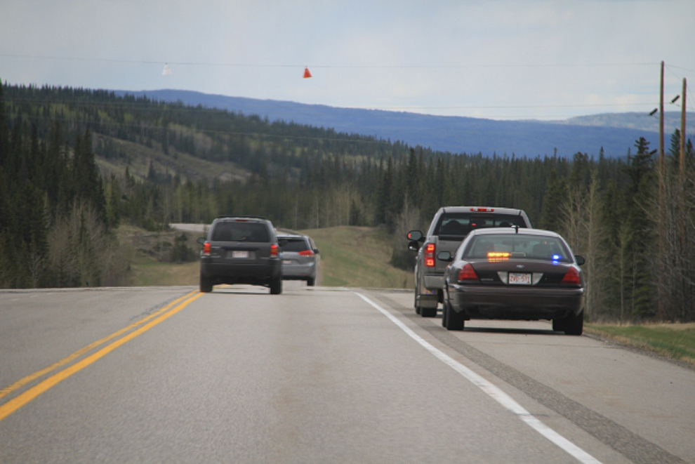 Police stop on the Yellowhead Highway