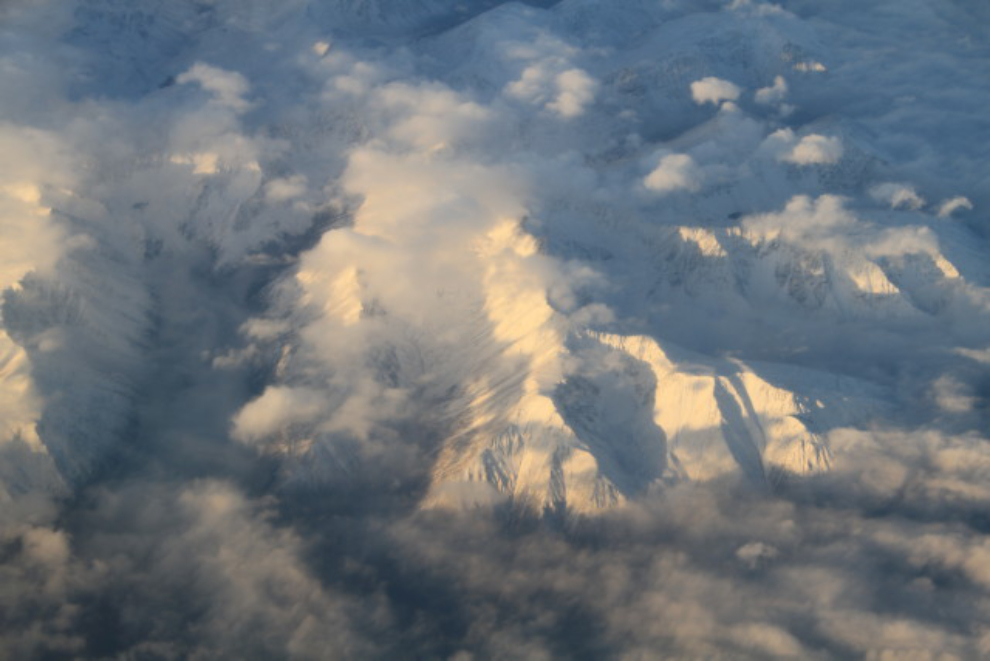 Aerial view of mountains in British Columbia
