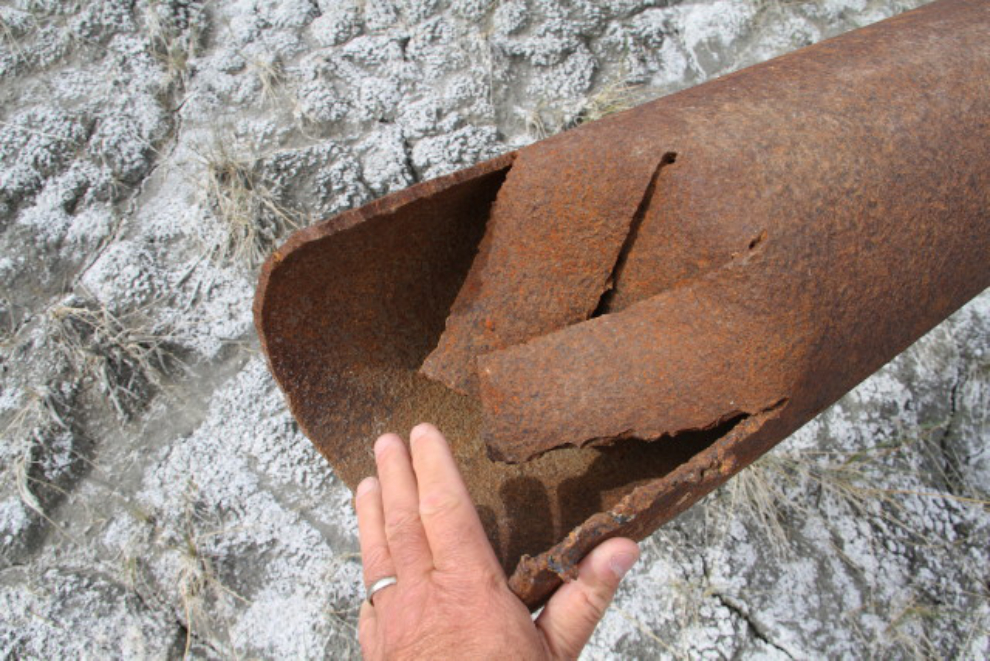 A piece of the pipeline that ran between Fairbanks and Haines