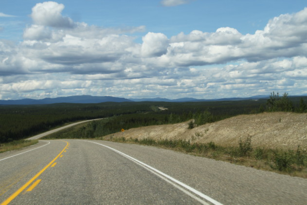 The Alaska Highway heading towards Whitehorse from Watson Lake