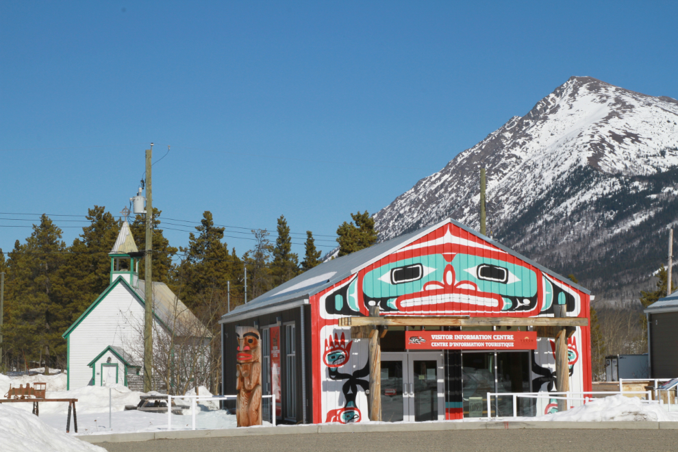 The Visitor Reception Centre and St. Saviour's Anglican Church in Carcross