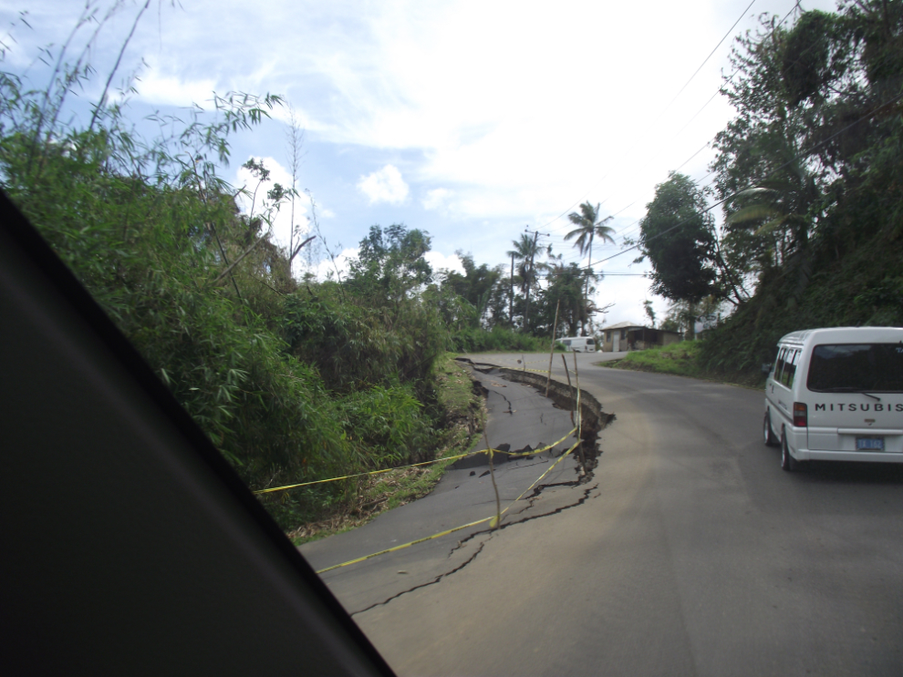 Collapsing road, St. Lucia