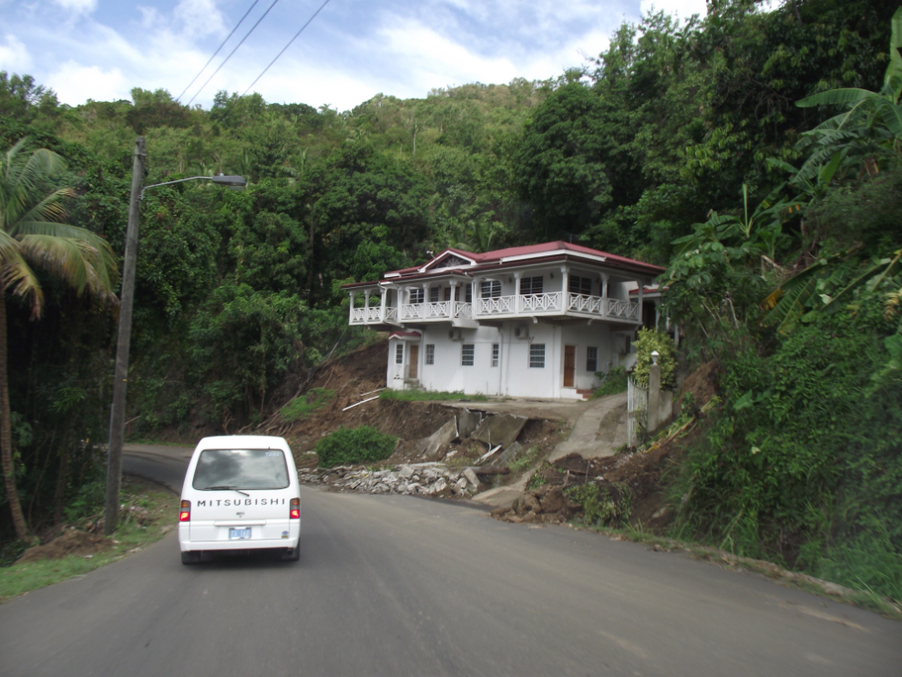 Hurricane-damaged home, St. Lucia