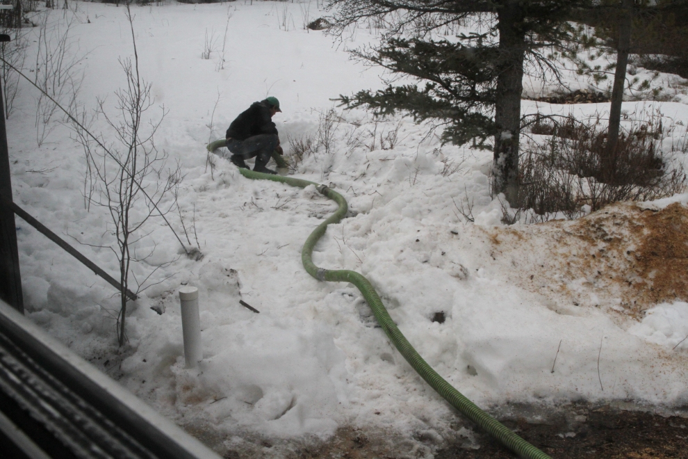 Septic tank pump-out in the winter