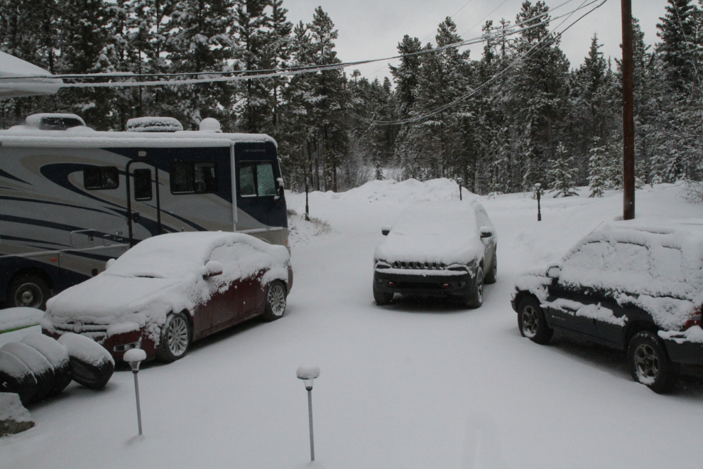 Snow on April - not conducive to RV travel