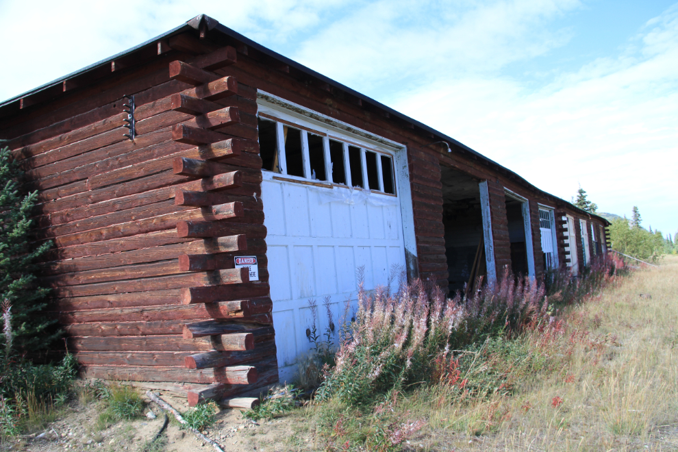 The garage at the abandoned Aishihik air base in the Yukon