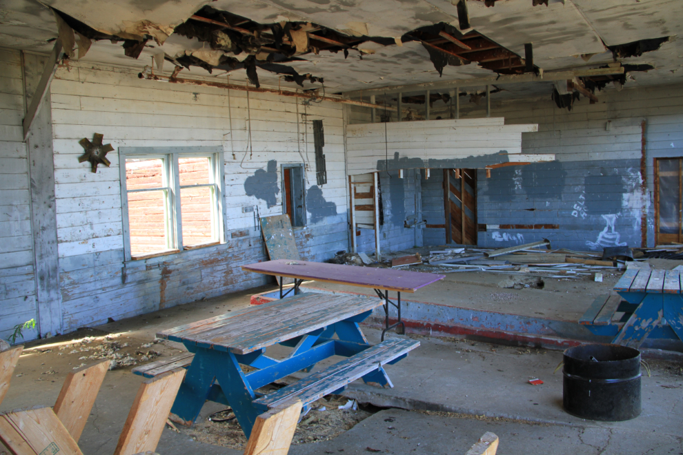 The garage at the abandoned Aishihik air base in the Yukon