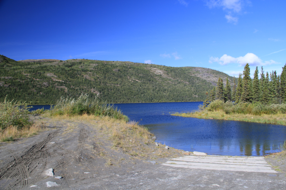 Boat launch at Aishihik Lake Campground, Yukon