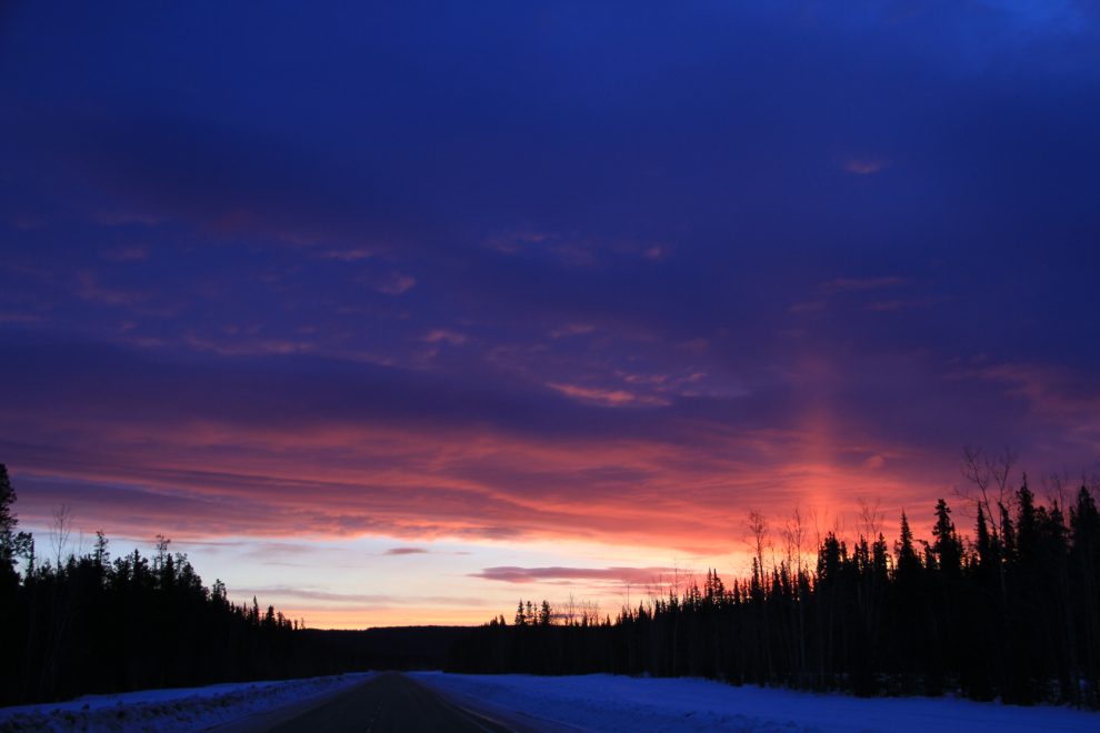 Winter Sunrise at Upper Liard, Yukon