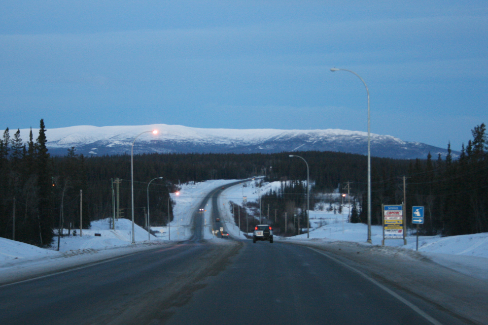Alaska Highway at Whitehorse in December