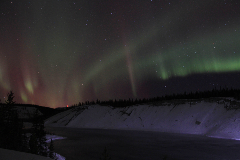 The aurora borealis over the Yukon River