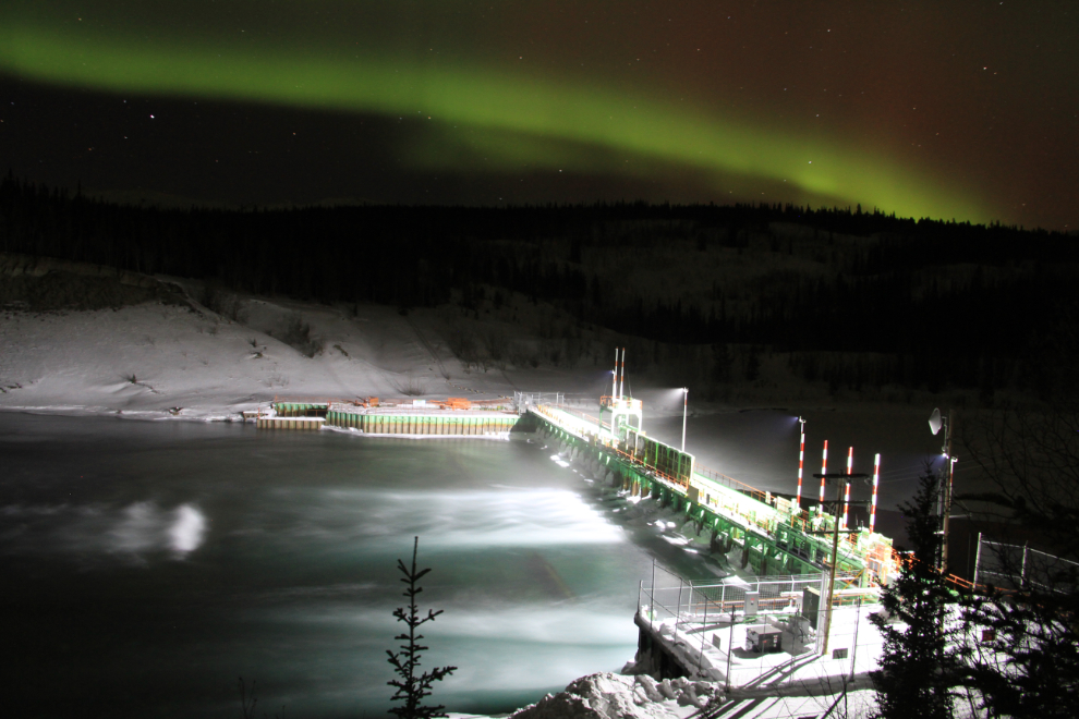 The Northern Lights at the Marsh Lake Dam, Yukon