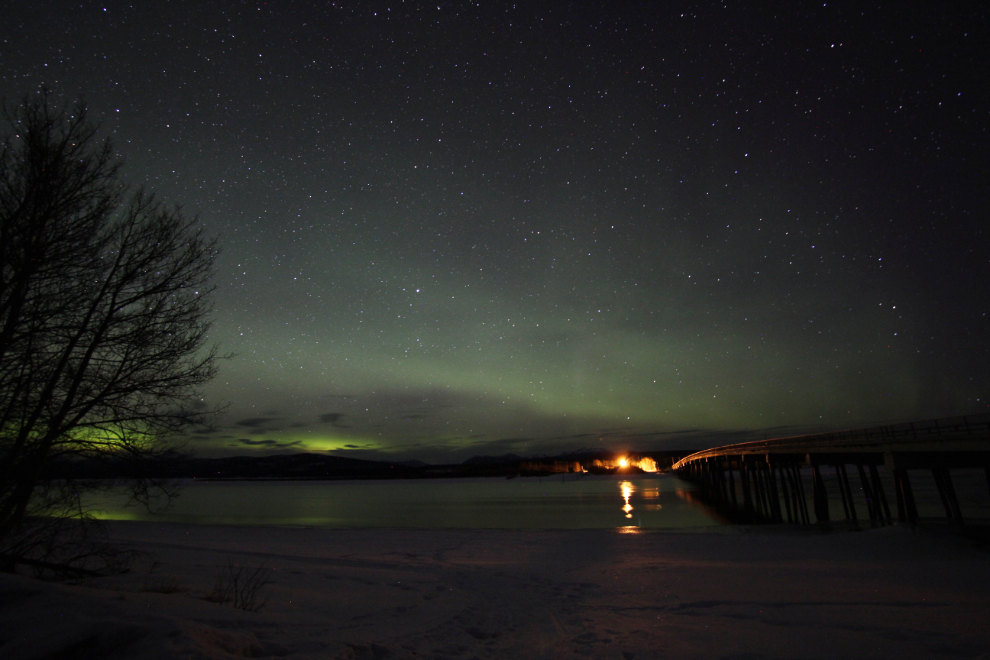 The Northern Lights and the Tagish Bridge, Yukon