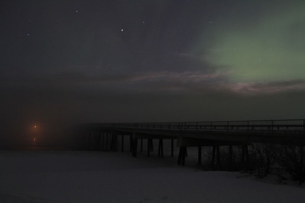 The Tagish Bridge, Yukon, in a winter fog